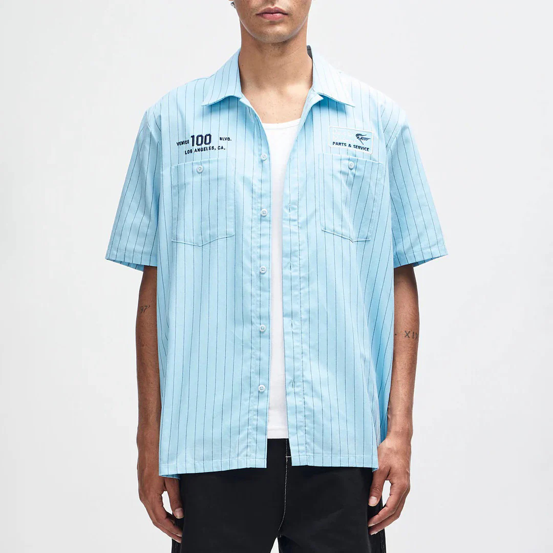 Forecourt Stripe Shirt - Sky Blue - Image 3