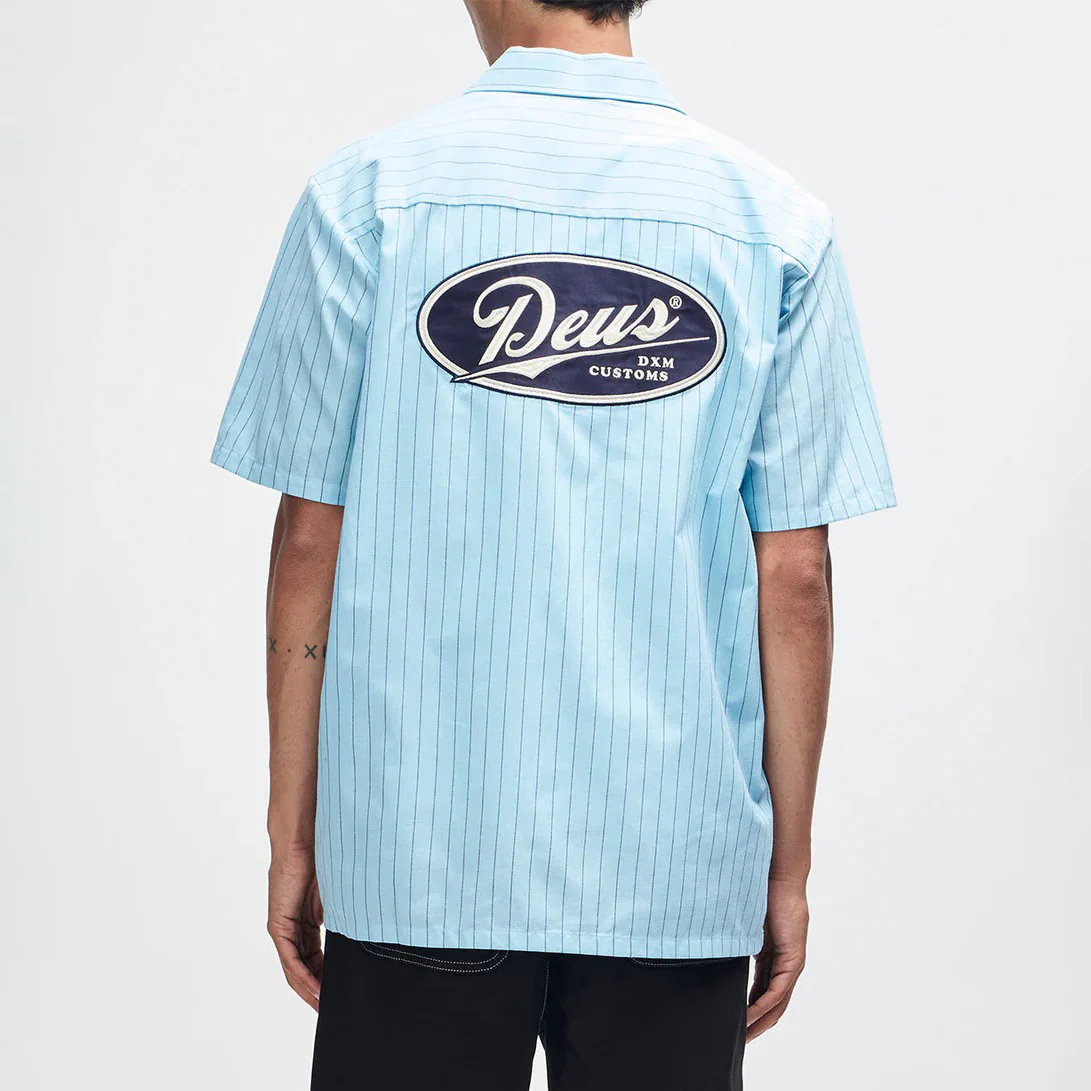 Forecourt Stripe Shirt - Sky Blue - Image 4