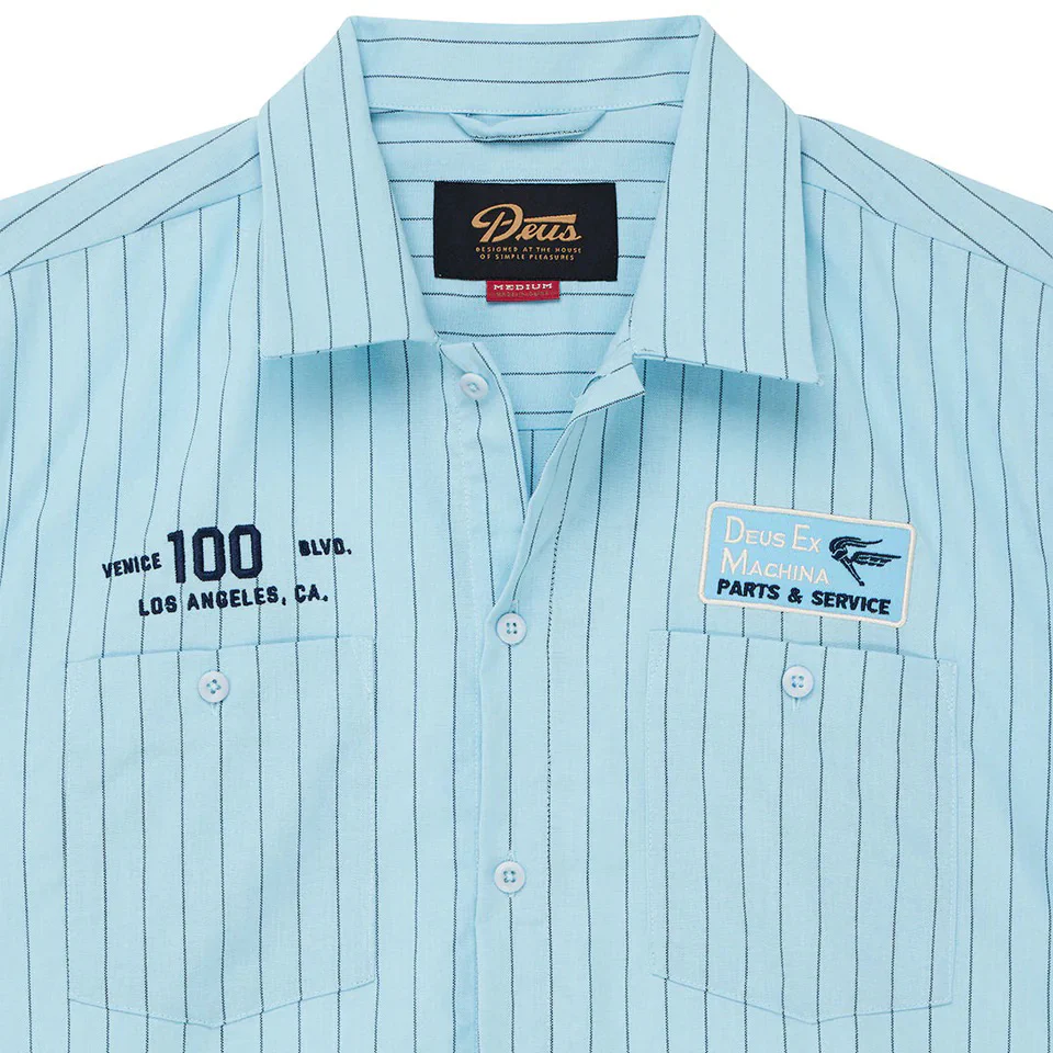 Forecourt Stripe Shirt - Sky Blue - Image 5