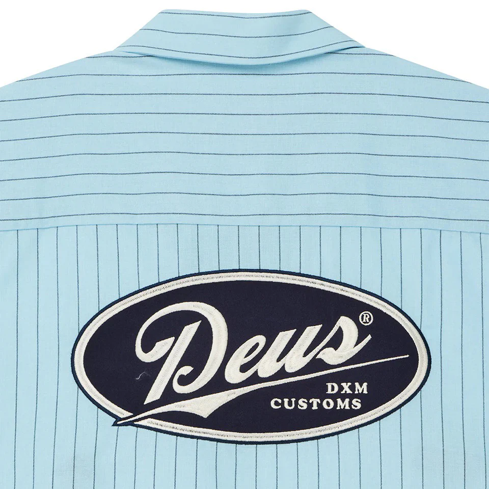 Forecourt Stripe Shirt - Sky Blue - Image 6