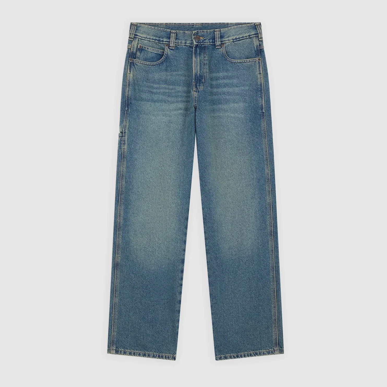 958 Baggy Tapered Work Jeans - Khaki Tinted Blue