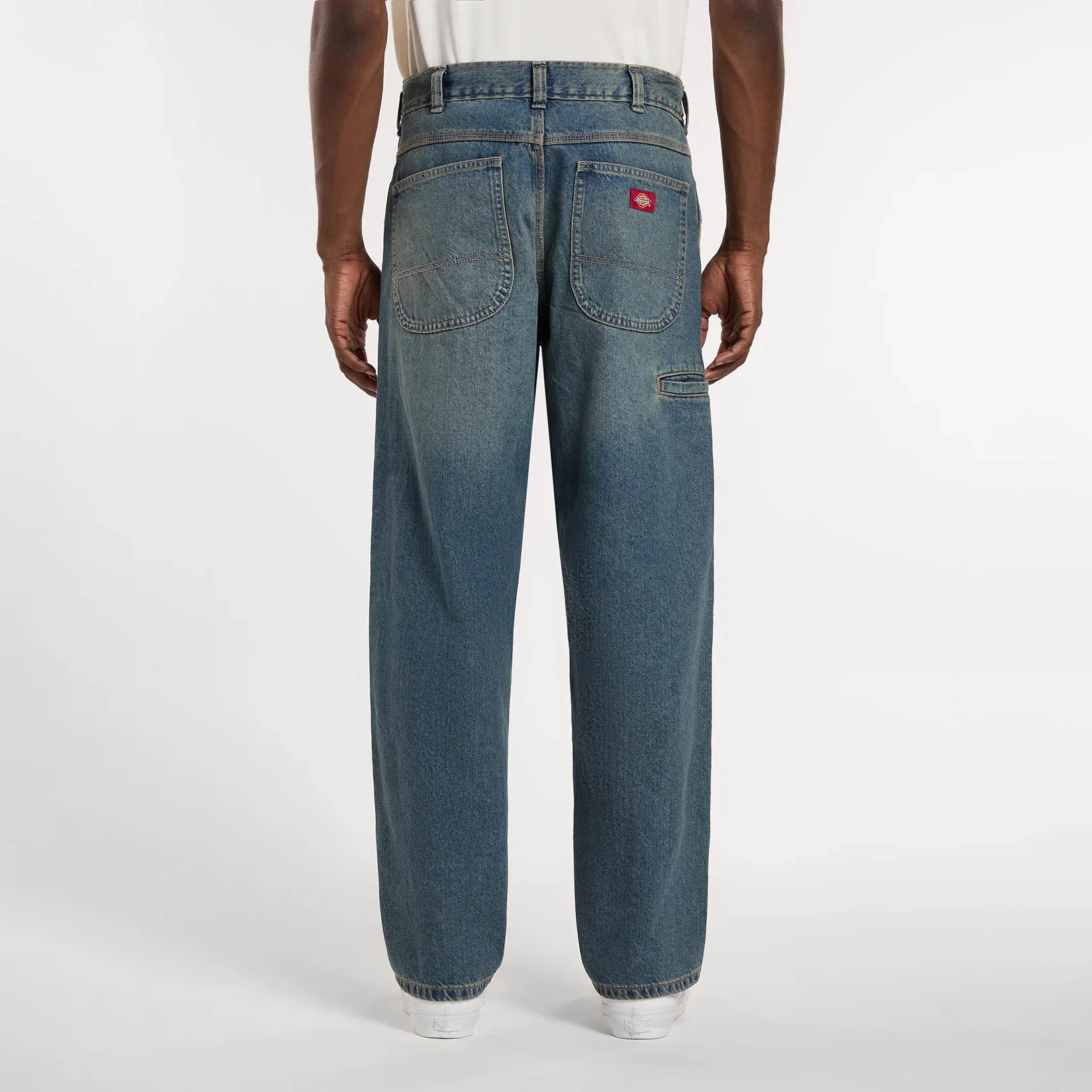 958 Baggy Tapered Work Jeans - Khaki Tinted Blue - Image 4