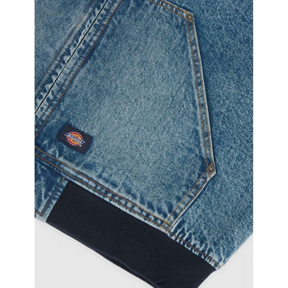 Dickies Hooded Denim Jacket - Rinsed Blue With Fade - Image 8