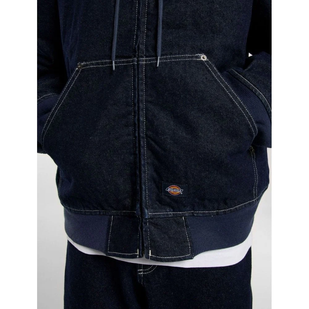 Dickies Hooded Denim Jacket - Blue Rinsed - Image 5