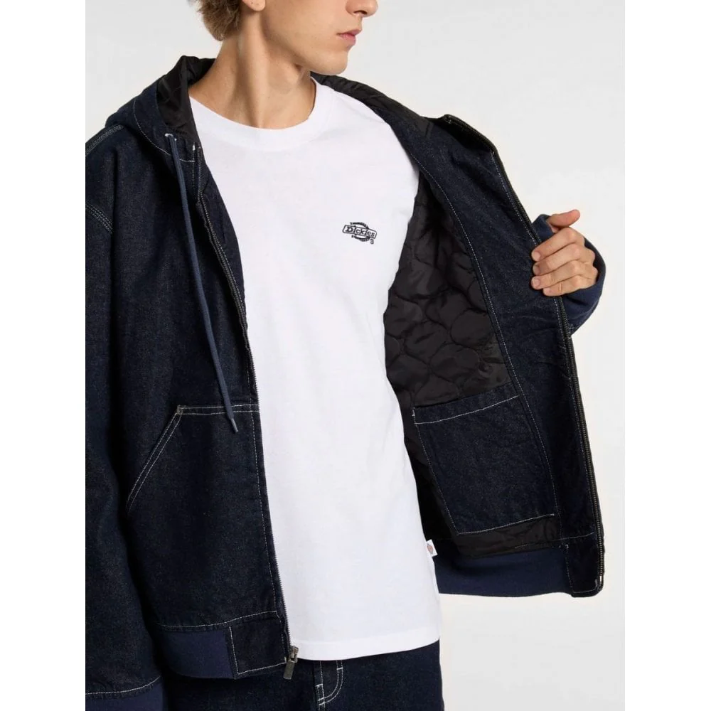 Dickies Hooded Denim Jacket - Blue Rinsed - Image 7