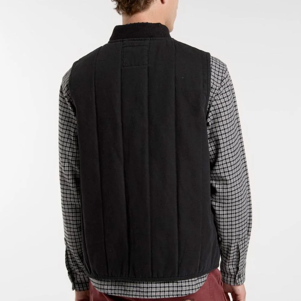 Quilted Canvas Vest, Black - Image 4