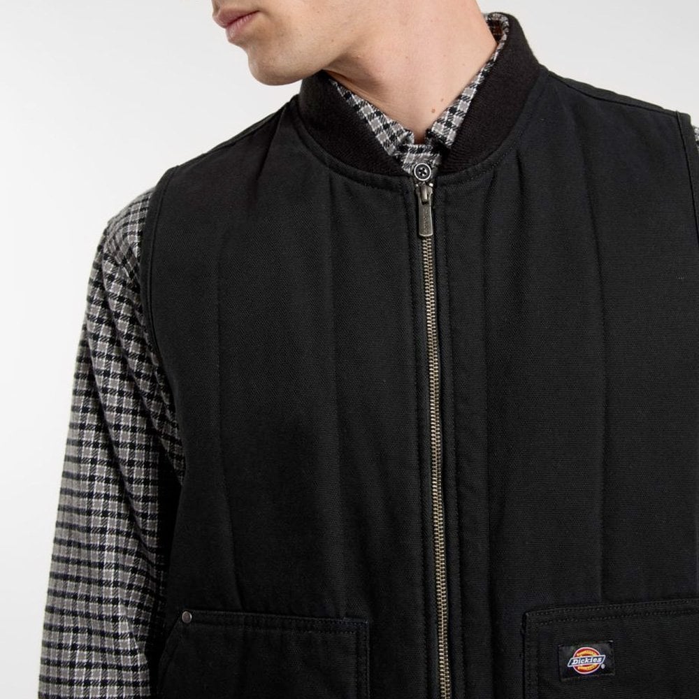 Quilted Canvas Vest, Black - Image 6