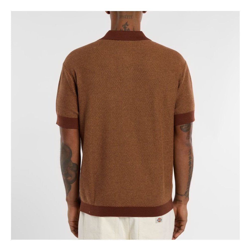 Rocky Knit Polo Shirt - Oak Buff - Image 3