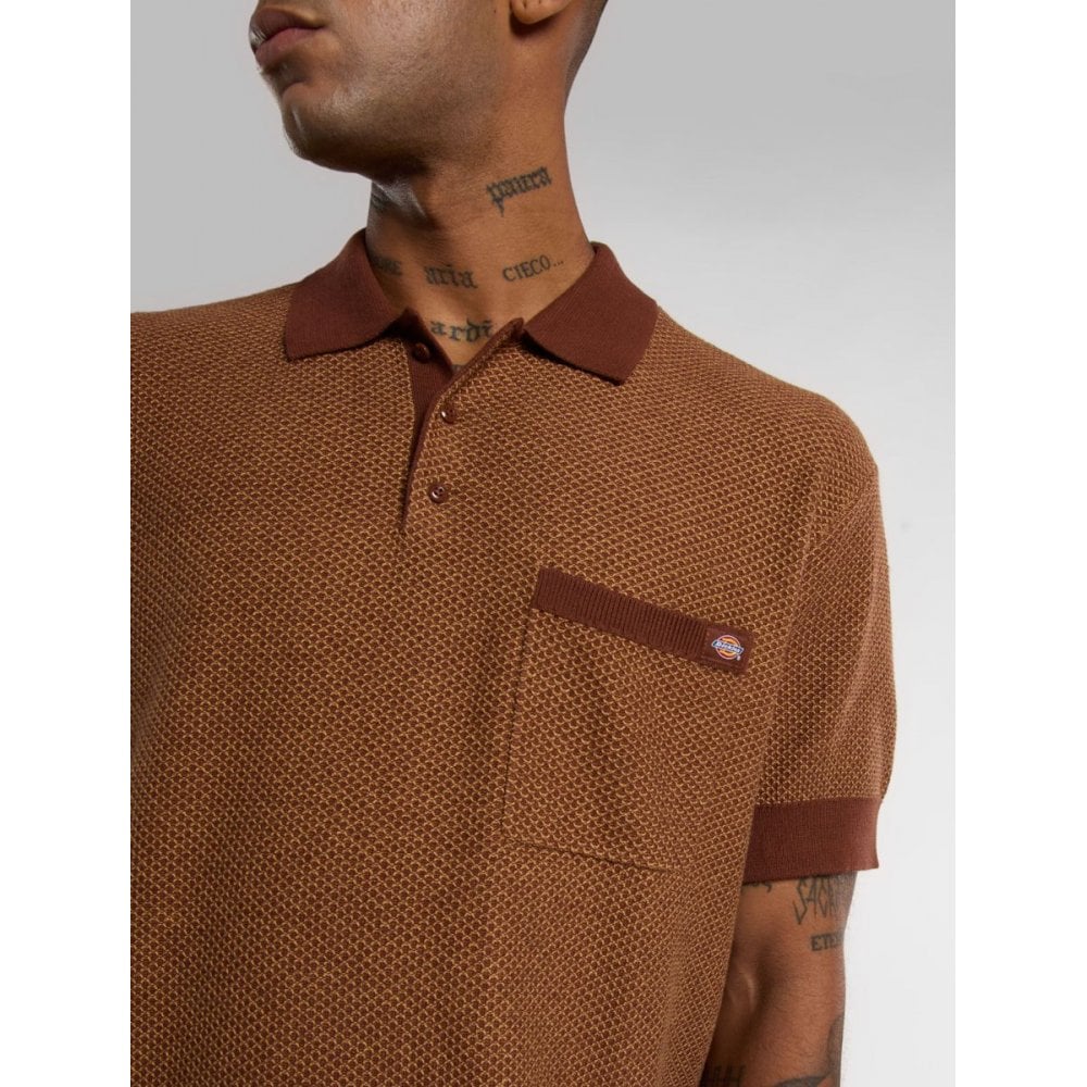 Rocky Knit Polo Shirt - Oak Buff - Image 4