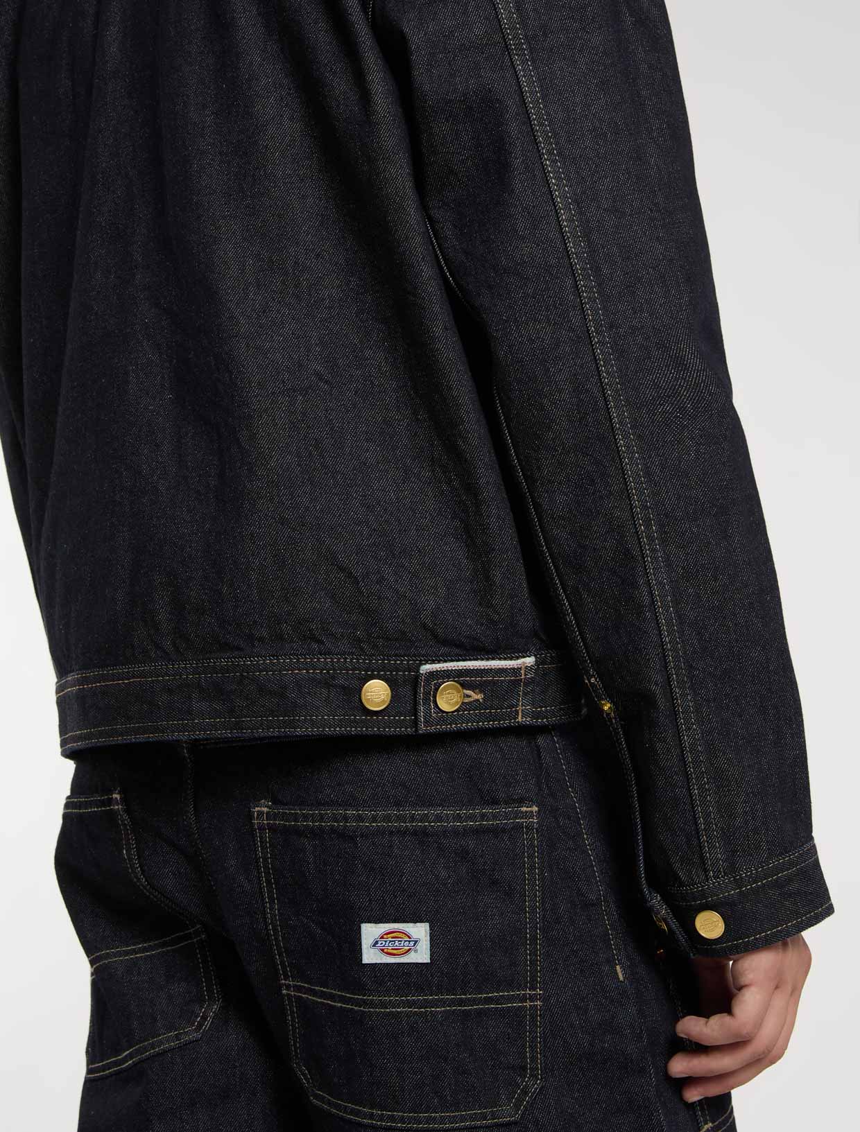 Trucker Pleated Selvedge Denim Jacket - Rinsed - Image 4