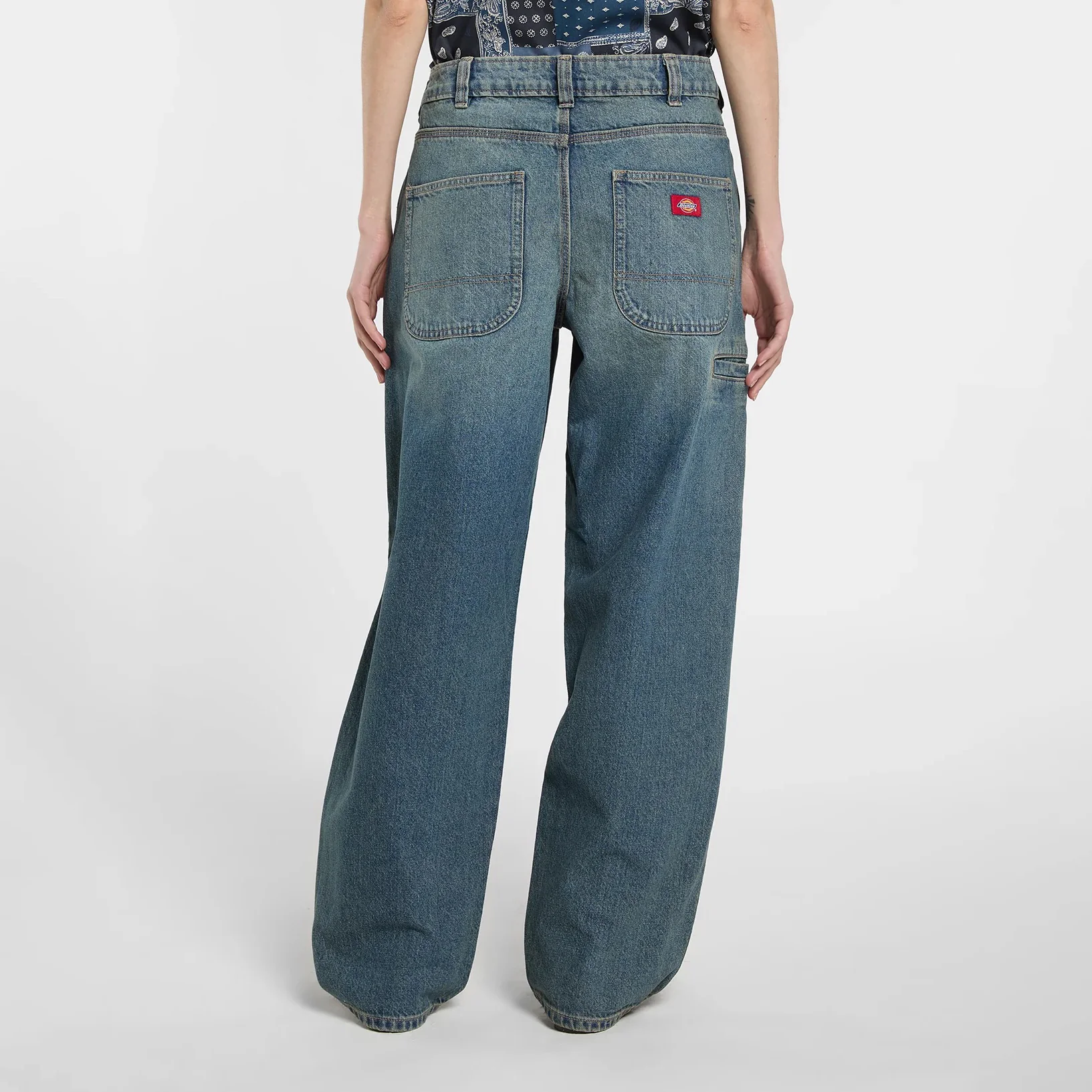 Women's 957 Loose Tapered Work Jeans - Khaki Tinted Blue - Image 4