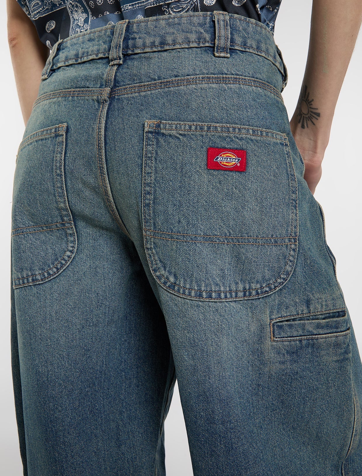 Women's 957 Loose Tapered Work Jeans - Khaki Tinted Blue - Image 7