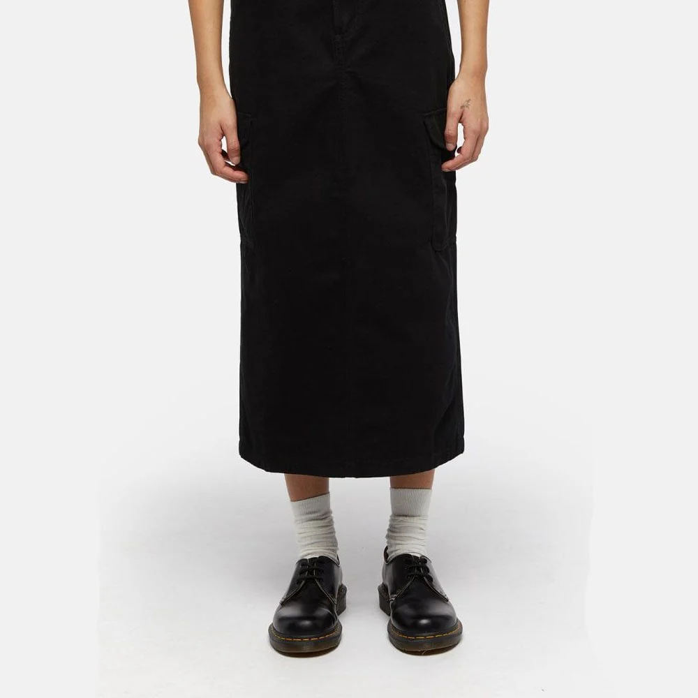 W' Duck Canvas Cargo Skirt - Black - Image 3