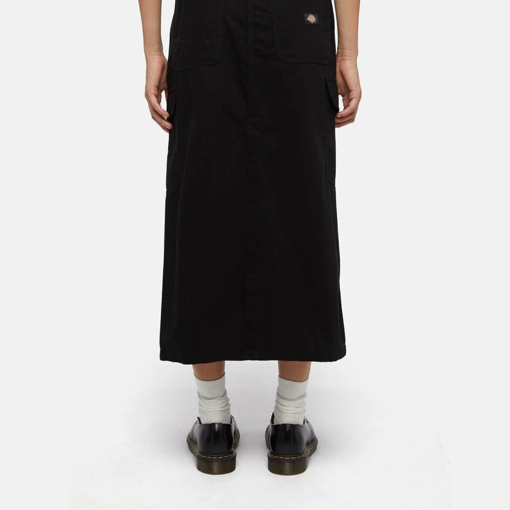 W' Duck Canvas Cargo Skirt - Black - Image 4