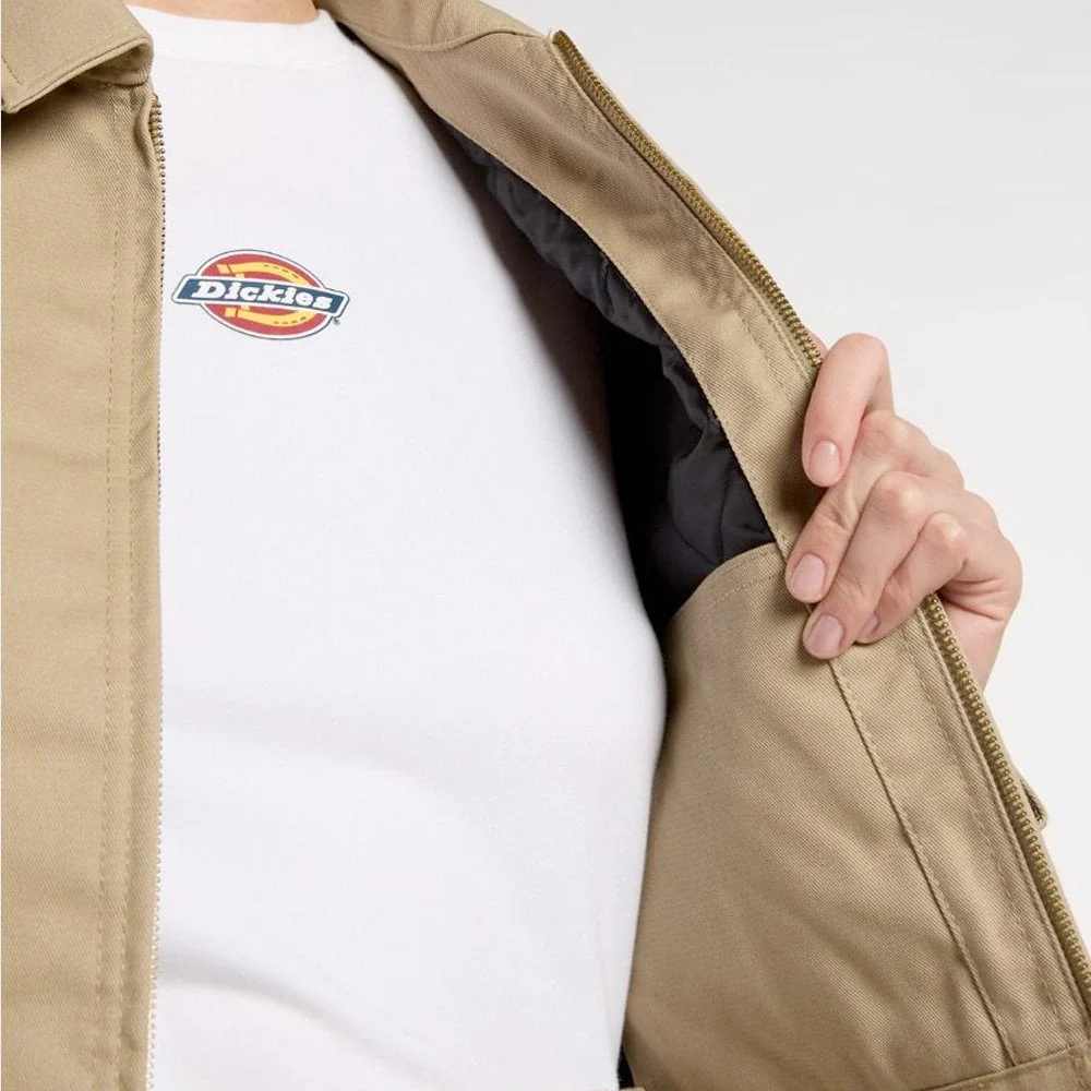 W' Lined Eisenhower Cropped Jacket, Khaki - Image 5