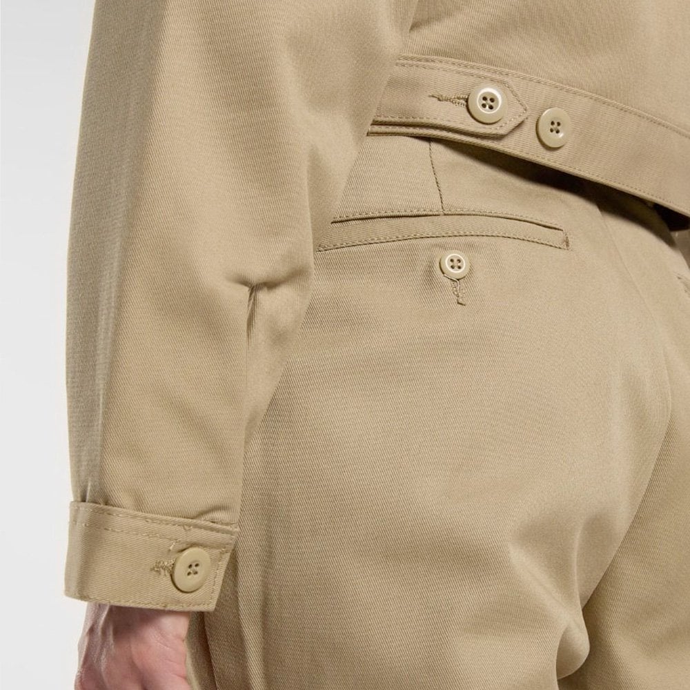 W' Lined Eisenhower Cropped Jacket, Khaki - Image 6