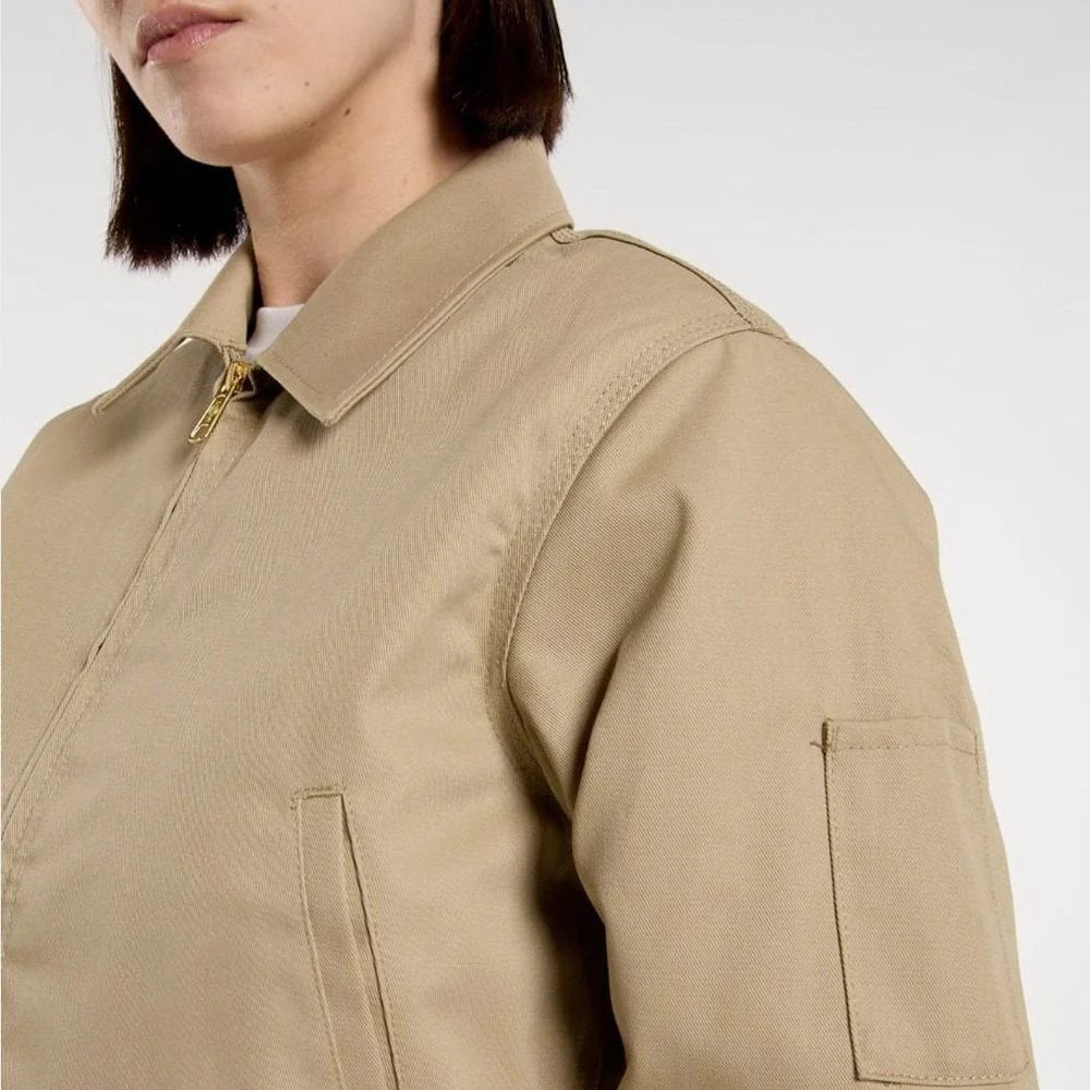 W' Lined Eisenhower Cropped Jacket, Khaki - Image 7