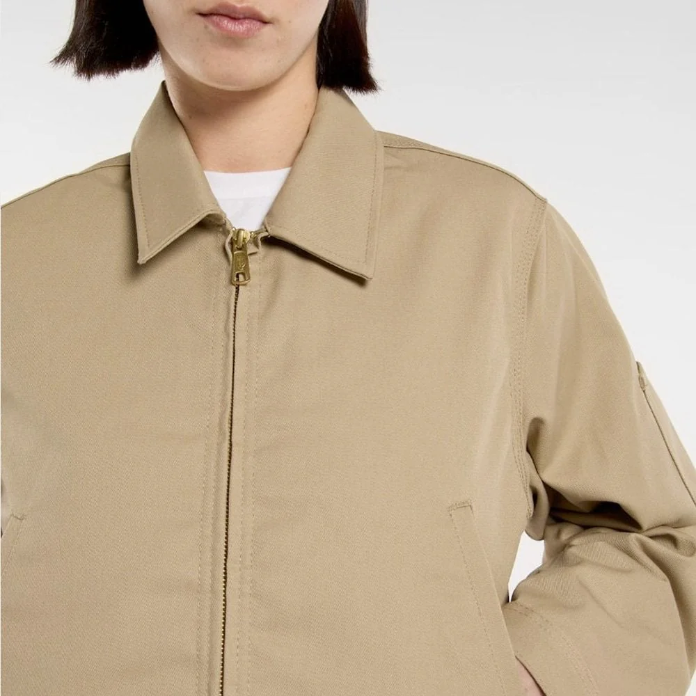 W' Lined Eisenhower Cropped Jacket, Khaki - Image 8