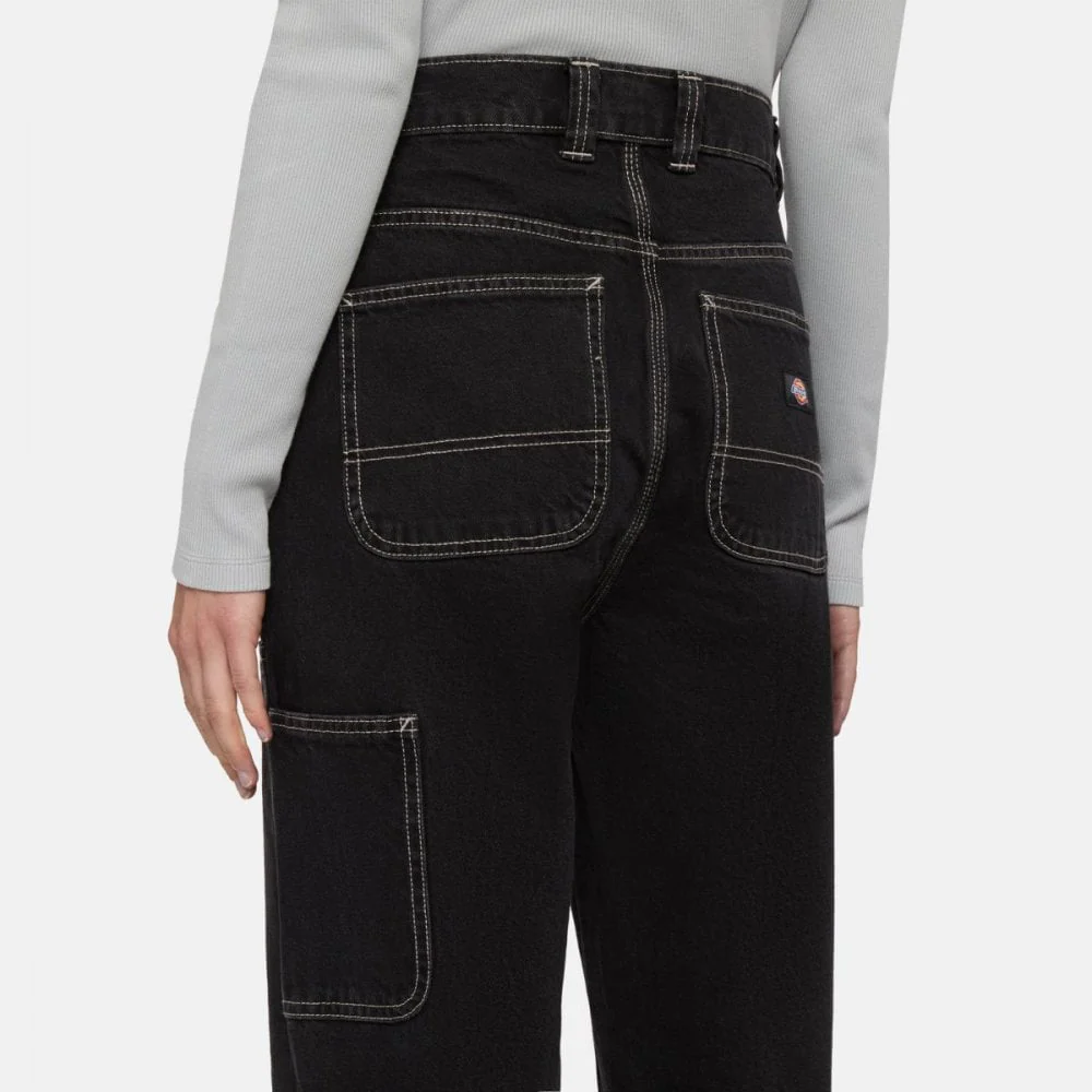 W' Madison Double Knee Denim Pant- Black Wash - Image 4