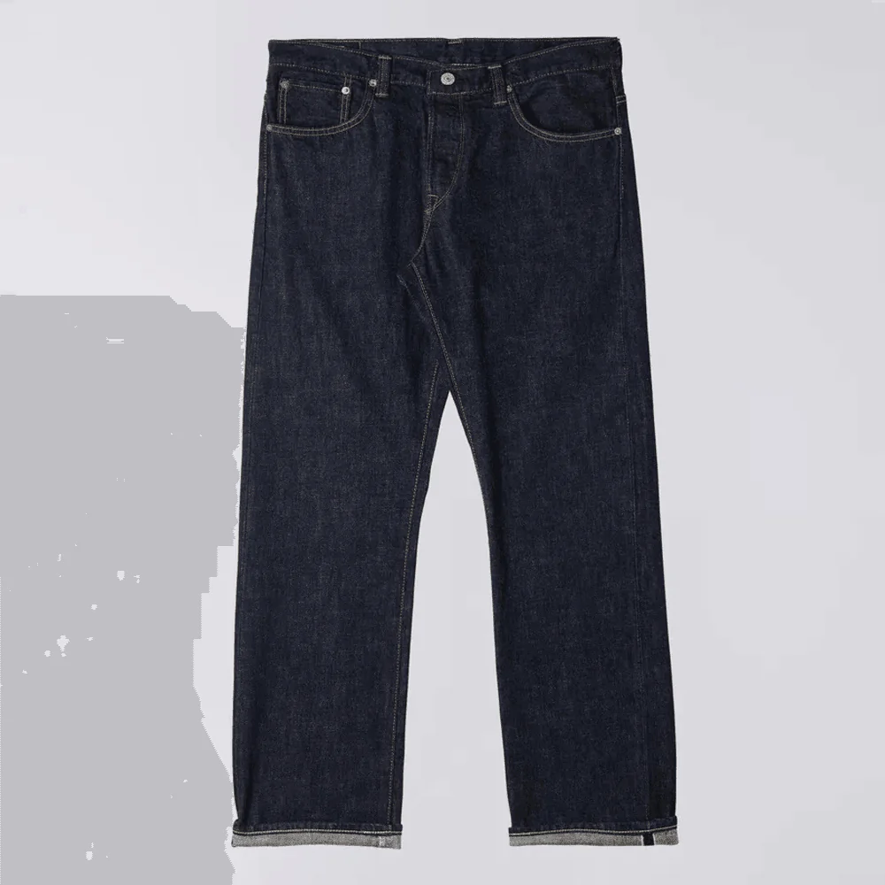 Loose Straight Jeans, 13.5oz Rainbow Selvage - Blue Unwashed - Image 2