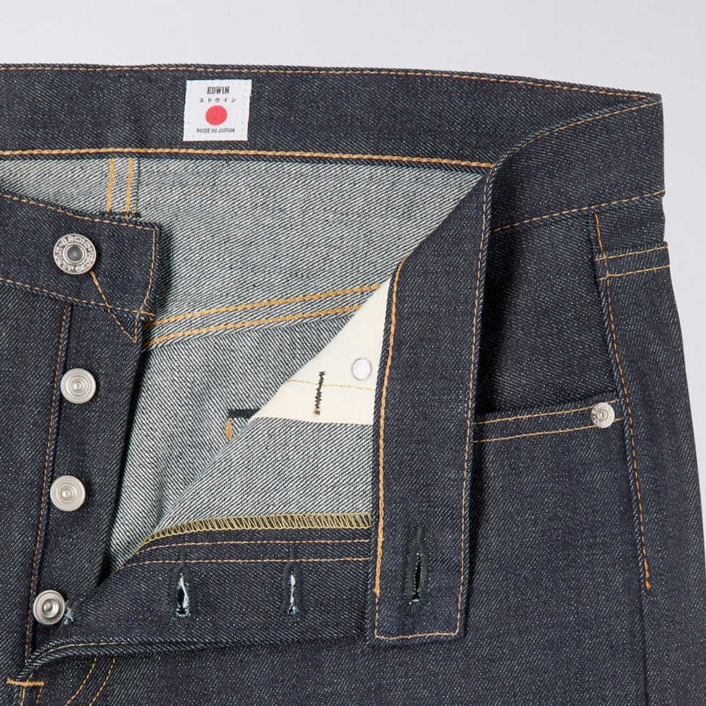 Regular Tapered Jeans, 14oz Kurabo Recycled Red Selvage - Blue Unwashed - Image 3