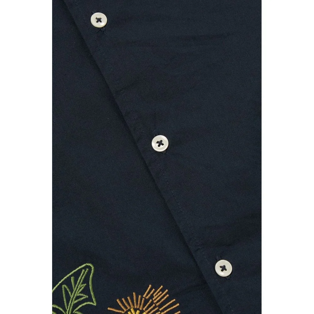 Universal Works X Flower Mountain Minari Shirt - Navy - Image 3