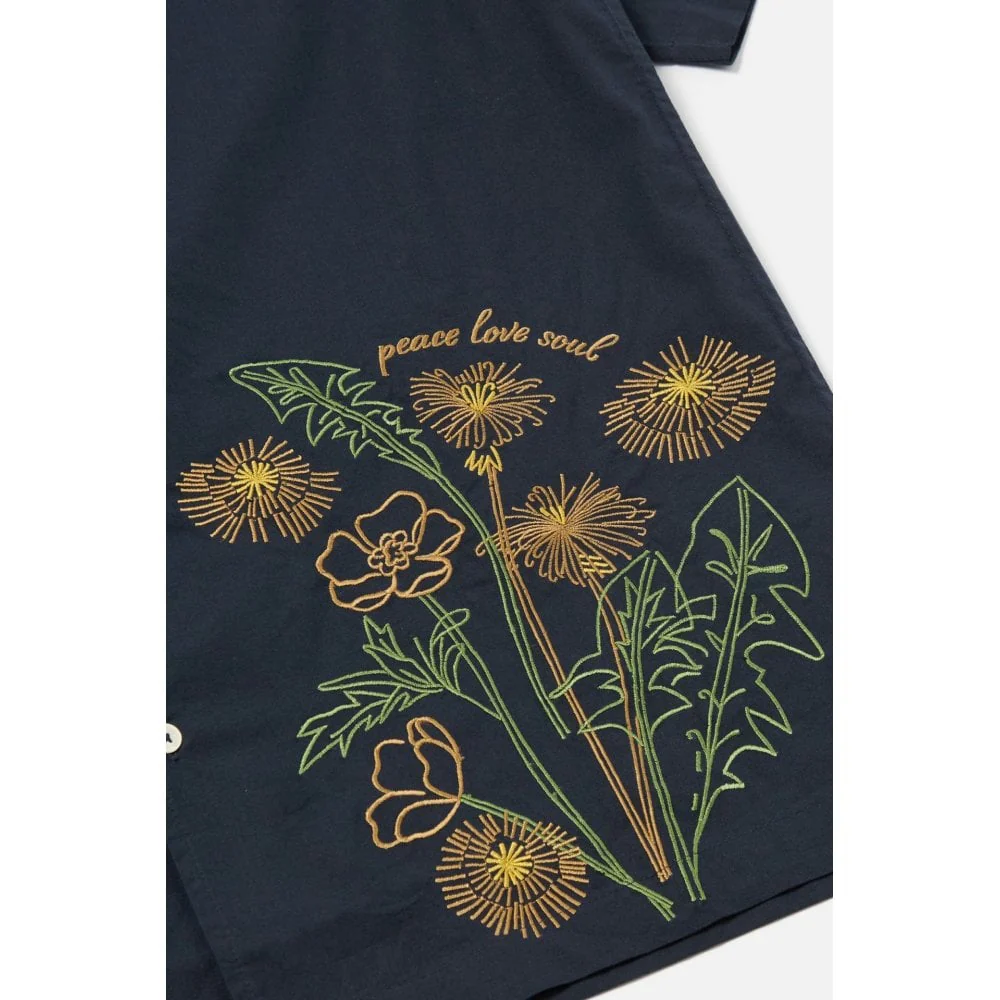 Universal Works X Flower Mountain Minari Shirt - Navy - Image 4