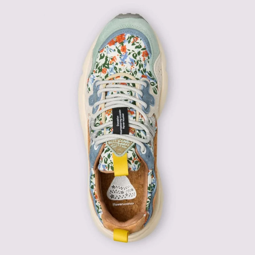Yamano 3 Woman Suede/Print - Grey Milk-Spring Flowers - Image 4