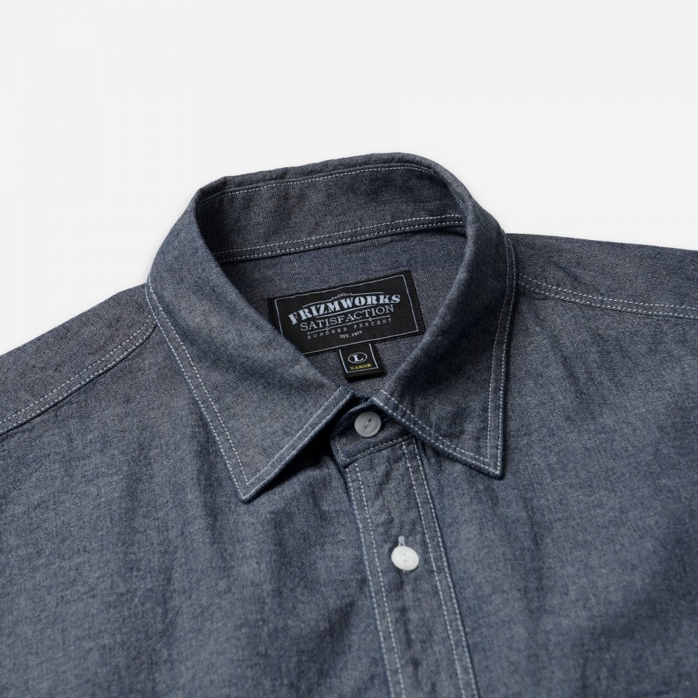 1920s Chambray Work Shirt - Indigo - Image 3