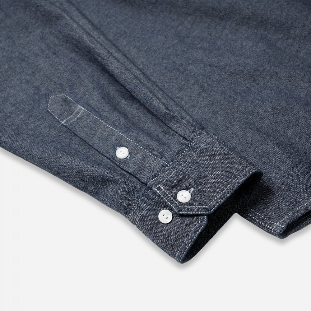 1920s Chambray Work Shirt - Indigo - Image 5