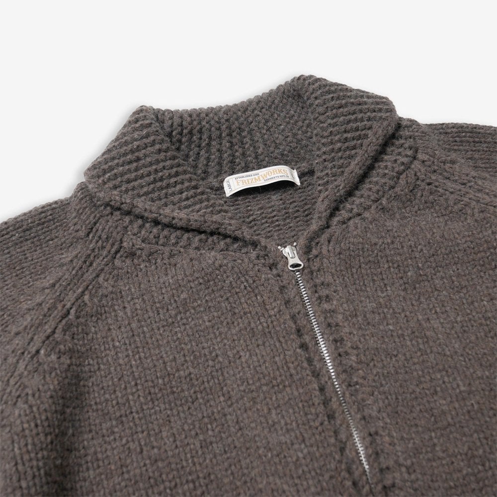 Heavy Cowichan Zipup Cardigan - Sephia - Image 4