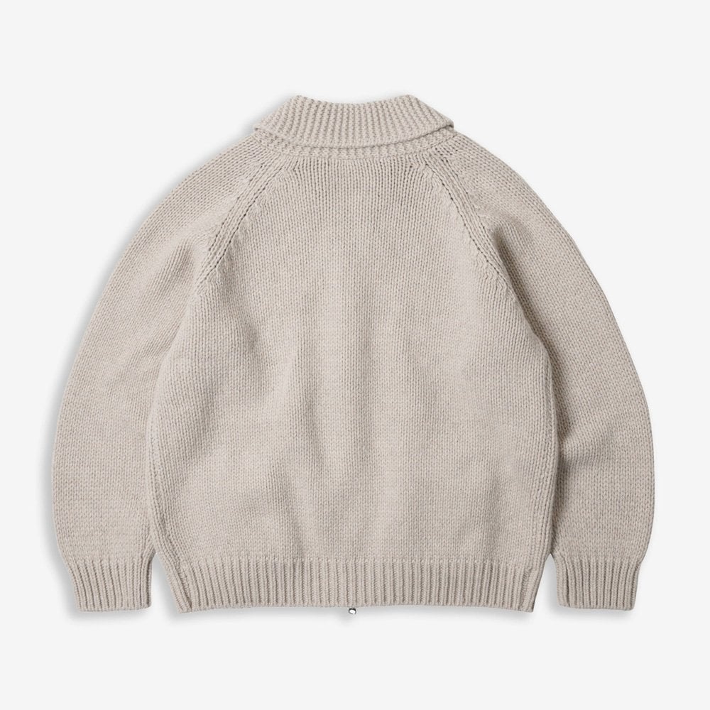 Heavy Cowichan Zipup Cardigan - Oatmeal - Image 3