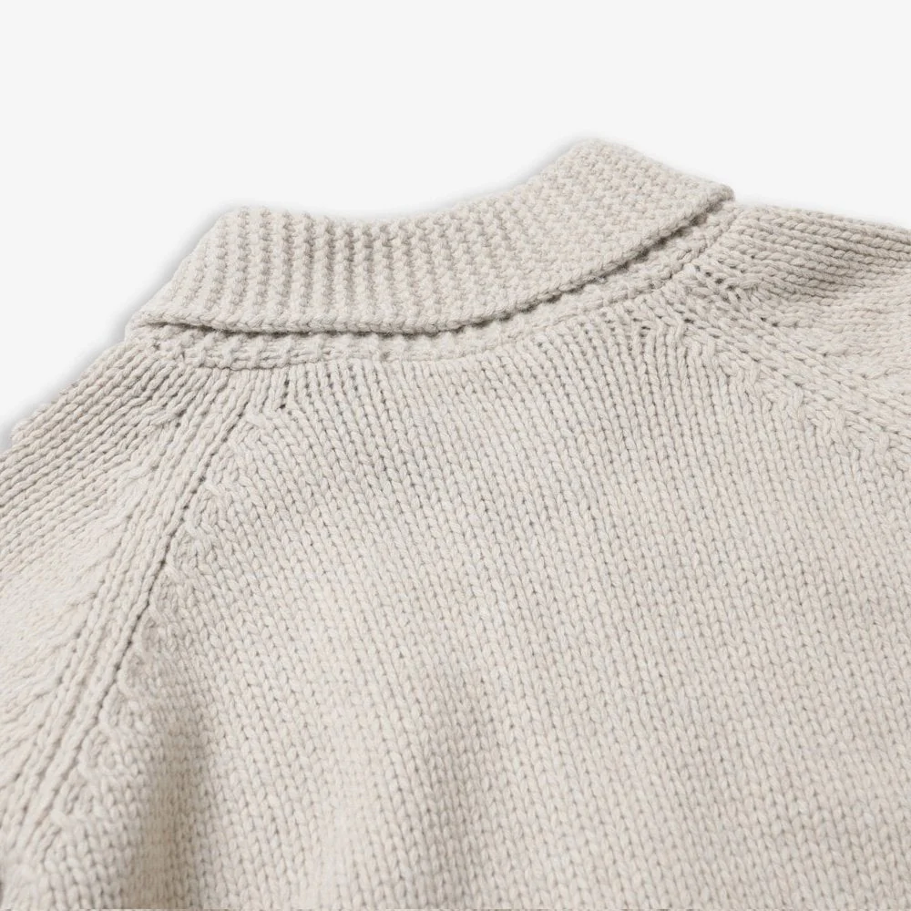 Heavy Cowichan Zipup Cardigan - Oatmeal - Image 5