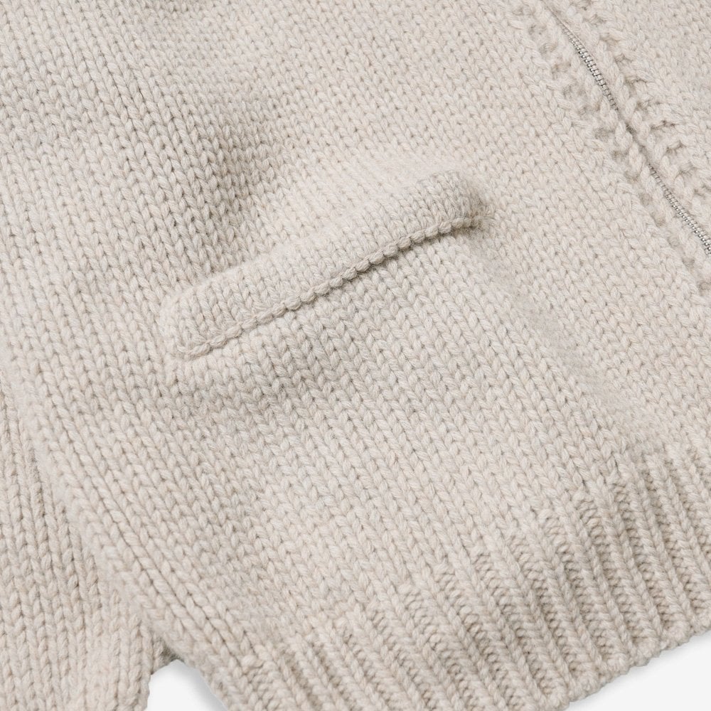 Heavy Cowichan Zipup Cardigan - Oatmeal - Image 6