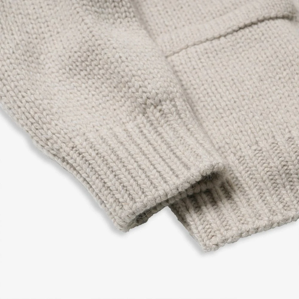 Heavy Cowichan Zipup Cardigan - Oatmeal - Image 7