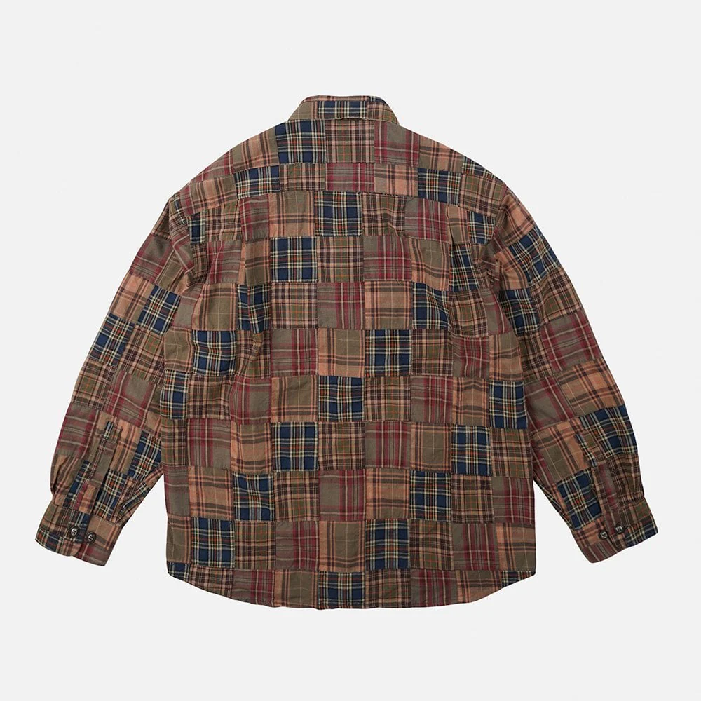 Madras Patchwork Relaxed Shirt - Brownie - Image 2