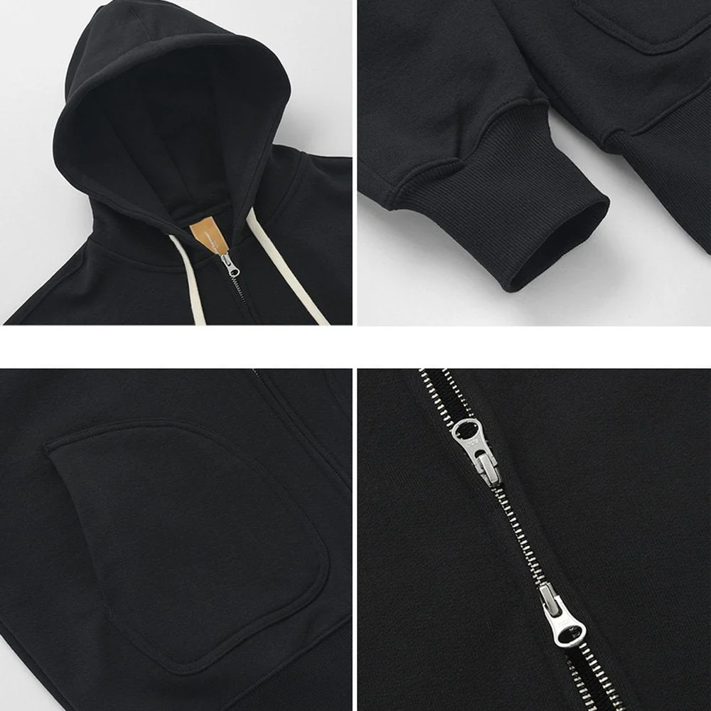 OG Heavyweight Hood Zip-up - Black - Image 3