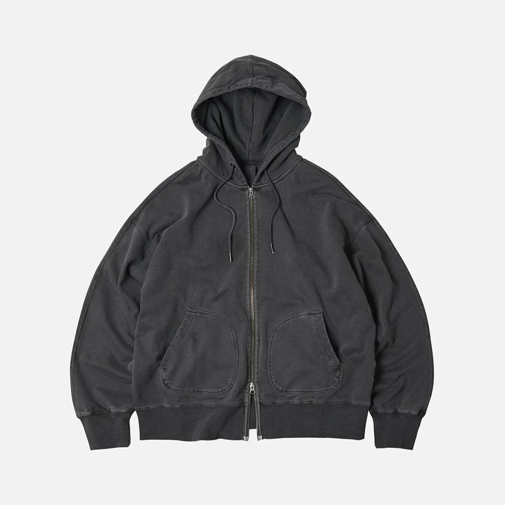 OG Pigment Dyeing Hood Zip-Up - Charcoal
