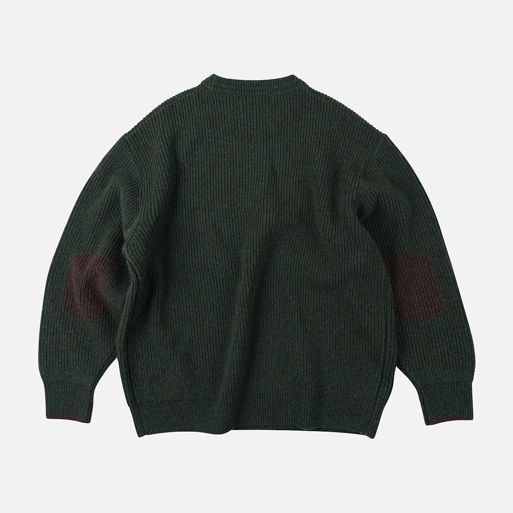 Patch Round Pullover Knit - Forest Green - Image 2