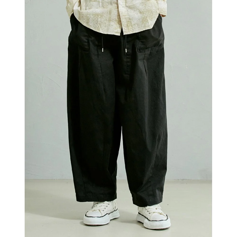 Twill Balloon Pants - Black - Image 2
