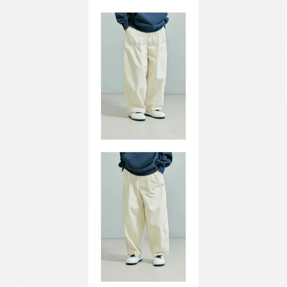 Twill Balloon Pants - Ivory - Image 3