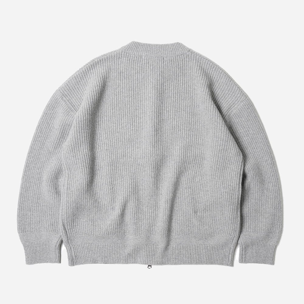 Wool Deck Zipup Cardigan - Light Gray - Image 2