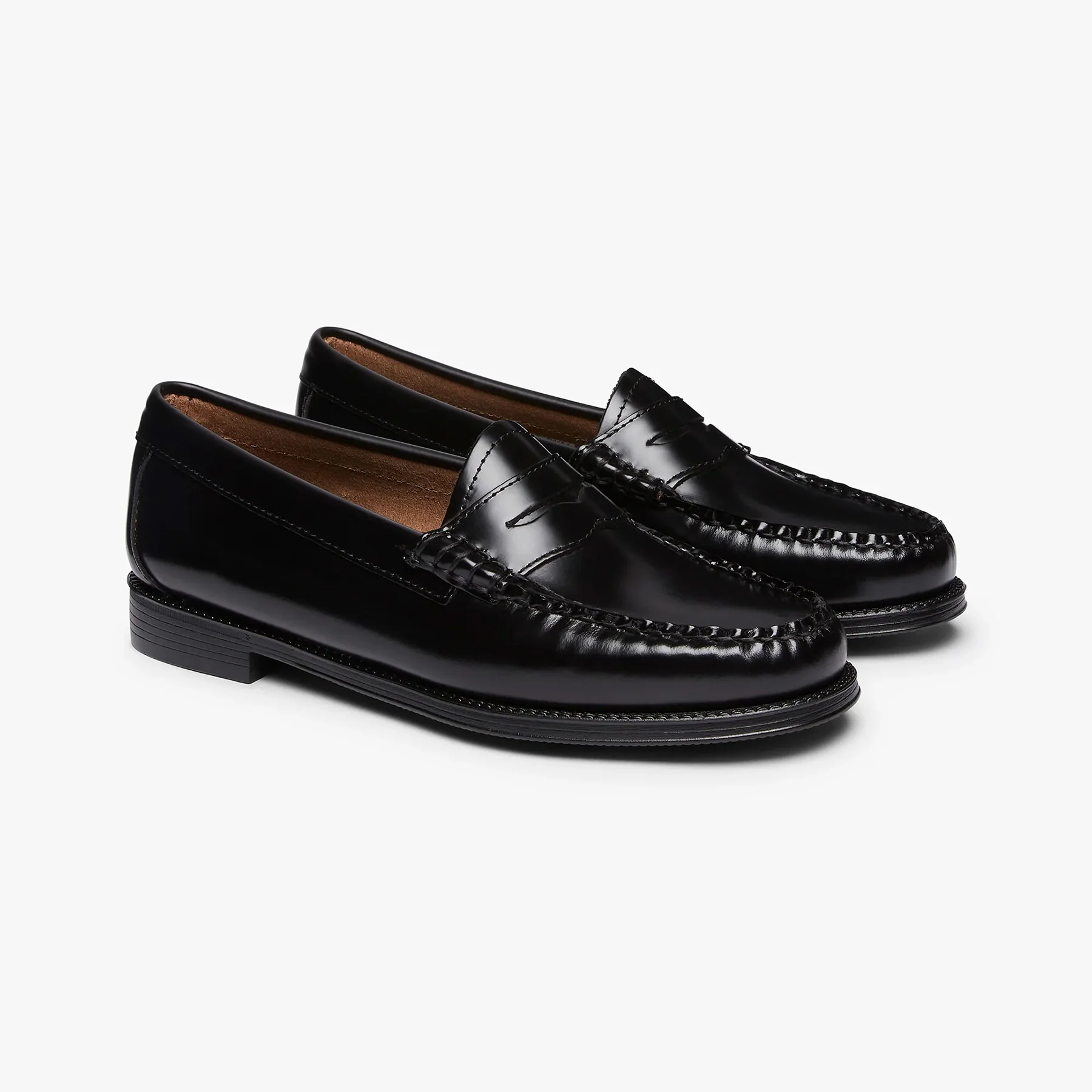 Womens Easy Weejuns Penny Loafers - Black Leather - Image 2