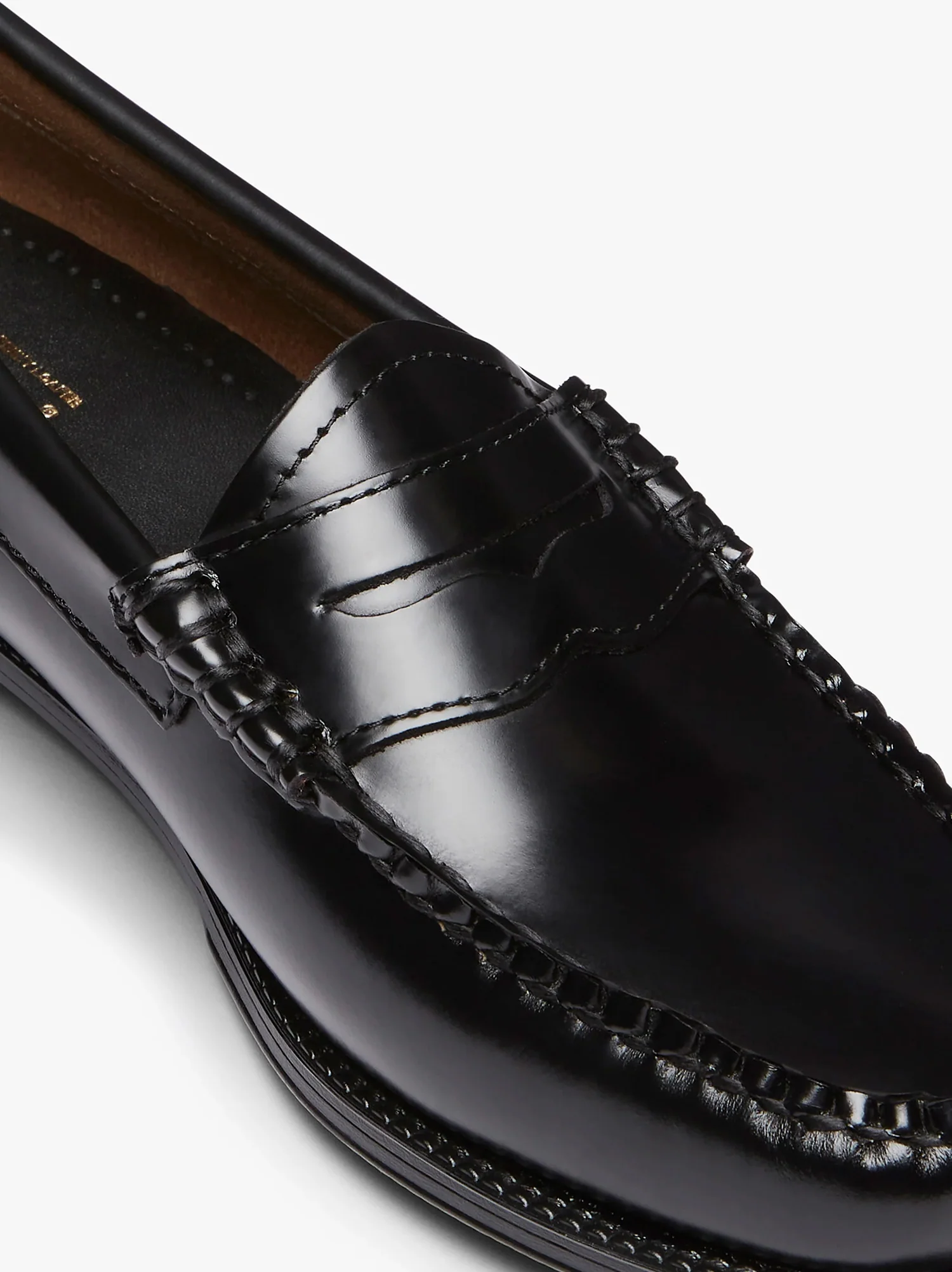 Womens Easy Weejuns Penny Loafers - Black Leather - Image 8
