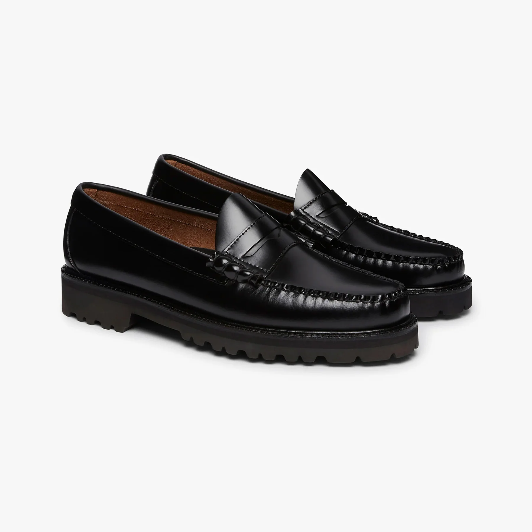 Mens Weejun 90 Larson Penny Loafers - Black Leather - Image 2
