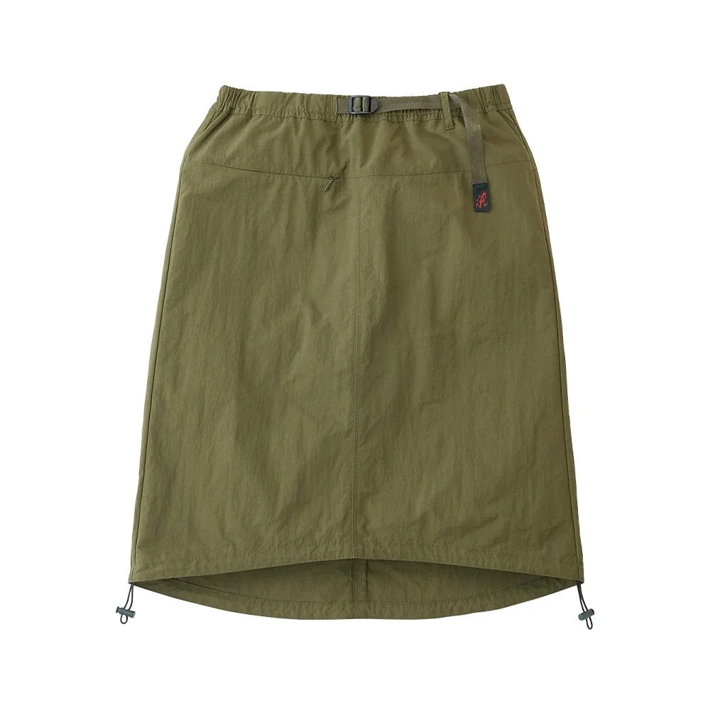 Nylon Packable Midi Skirt - Olive