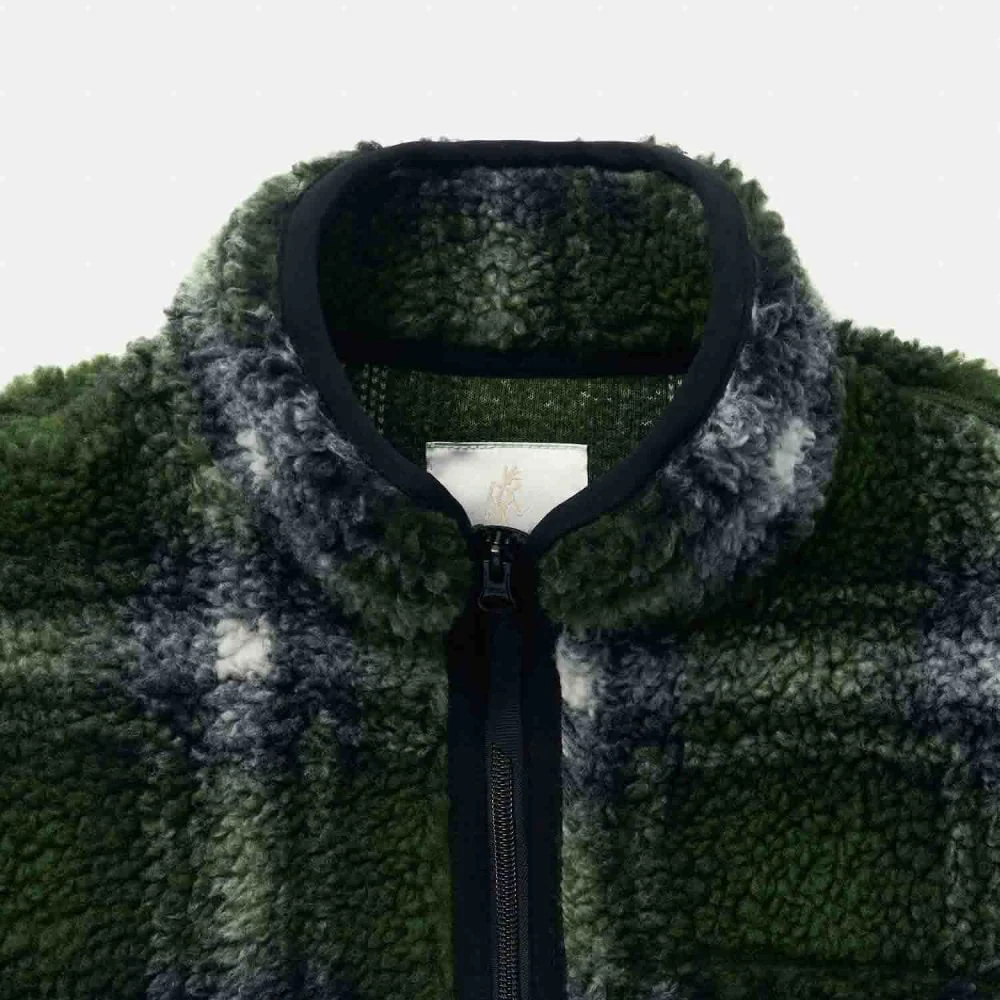 Shadow Plaid Sherpa Jacket - Olive Shadow Plaid - Image 2