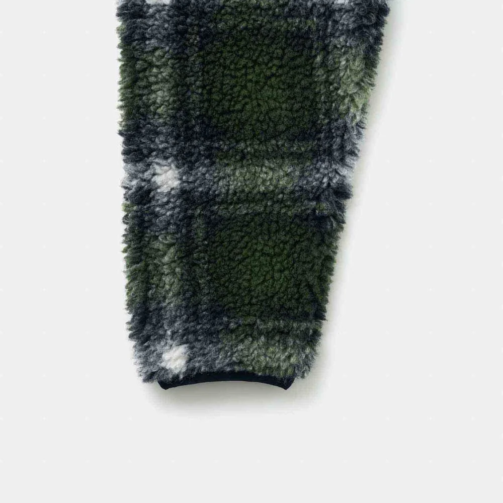 Shadow Plaid Sherpa Jacket - Olive Shadow Plaid - Image 3