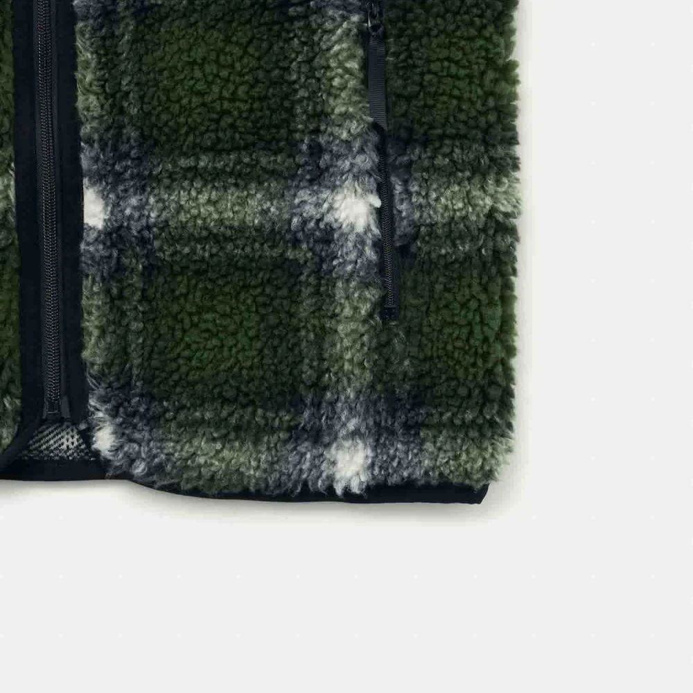 Shadow Plaid Sherpa Jacket - Olive Shadow Plaid - Image 4