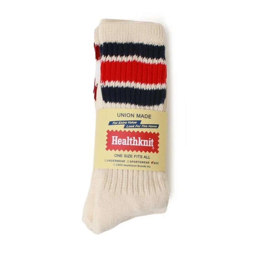 3 Pack Crew Socks - Off White / Multi Stripe - Image 5
